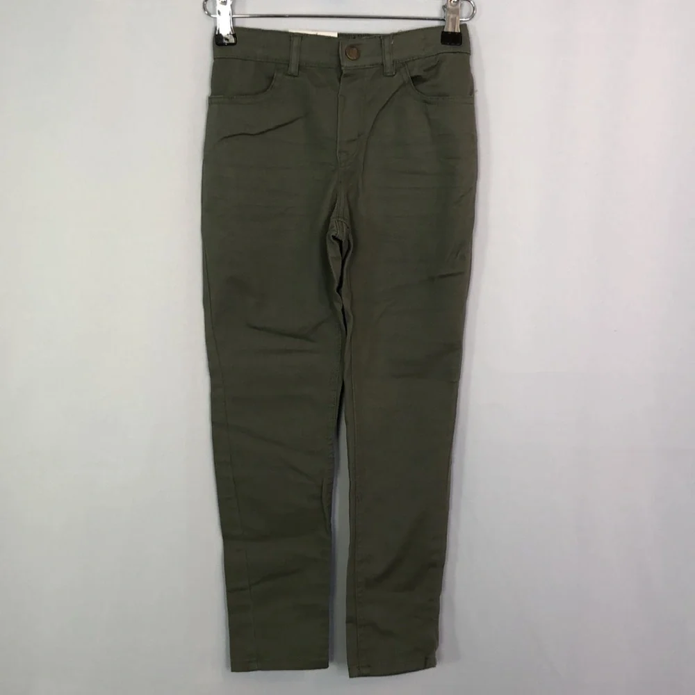 H&M Boys Plaid Shirt Long Sleeve Button / Olive Green Pullover Pants Size 7